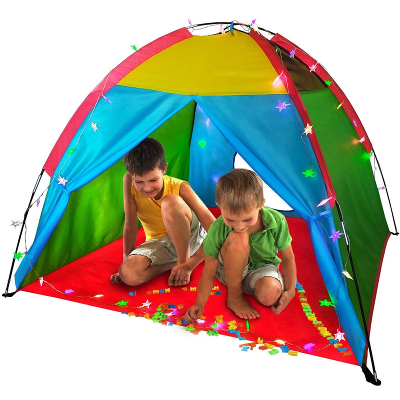 LimitlessFunN Rainbow Kids Play Tent | Includes Star Lights & Carrying Case |, Children Dome Playhouse for Boys, Toddlers, Indoor & Outdoor, 48" D x 48" W x 36" H - Image 1